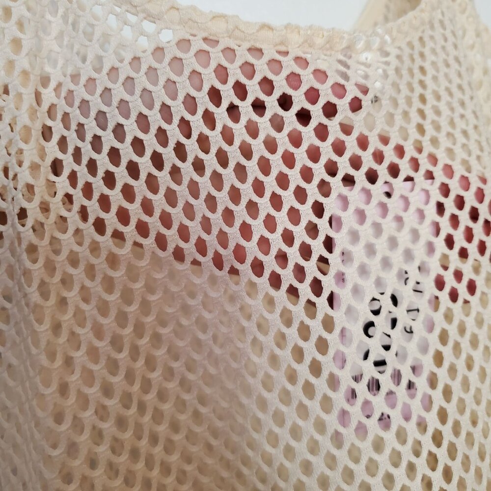 Wild Fable S Cream Fishnet Fringe Cover-Up Dress With Tags - Picture 5 of 7